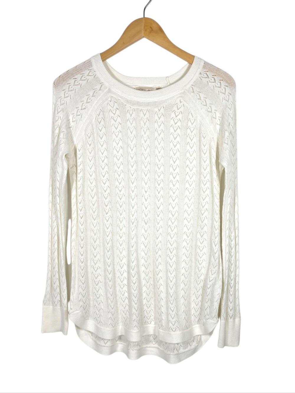 RD Style Knit Lightweight Sweater Sz M Cottagecore Academia Fisherman Nautical